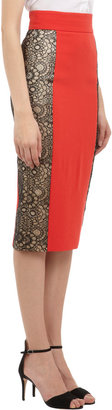 L'Wren Scott Lace Inset Pencil Skirt