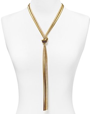 Aqua Laney Knot Tassel Necklace, 20