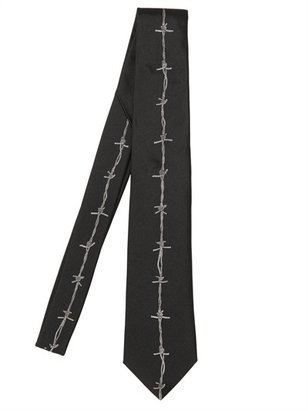 Alexander McQueen 7cm Barbed Wire Silk Jacquard Tie