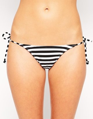 ASOS Mix and Match Stripe Tie Side Thong Bikini Bottom