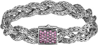 John Hardy Lava Small Braided Bracelet, Pink Sapphire