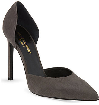 Saint Laurent d'orsay suede pointed heels