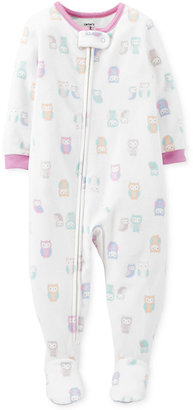 Carter's Baby Girls' Owl Footed Coverall Pajamas