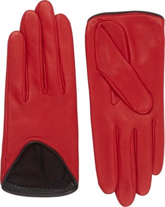 Rag and Bone 3856 Rag & Bone Lambskin Moto Gloves-Red