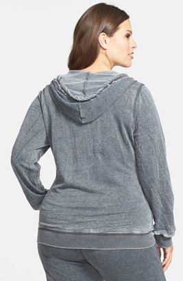 7 For All Mankind Seven7 Burnout Fleece Raw Edge Hoodie (Plus Size)