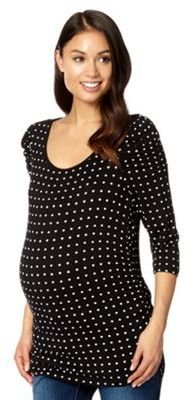 Red Herring Black spotted heart maternity top