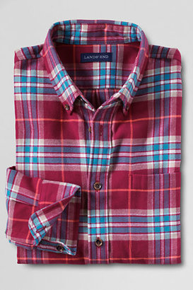 Lands' End Men's Tailored Fit Long Sleeve Flannel Shirt