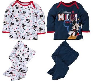 Disney Mickey Mouse Baby Boys' 2 Pack Pyjamas - 0-3 Months.