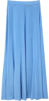 DKNY Sky blue stretch silk maxi skirt