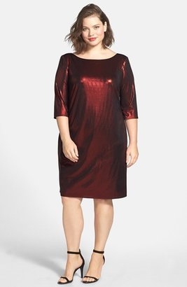 ABS by Allen Schwartz Luxury Collection Metallic Jersey Dress (Plus Size)