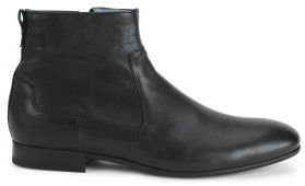 Hudson H by Men's Fabien Leather Chelsea Boots Black