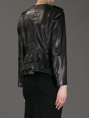 3.1 Phillip Lim button detail leather jacket