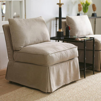 OKA Charis Armless Chair, Natural Linen