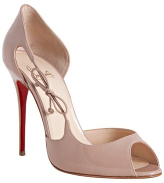 Christian Louboutin nude patent leather 'Delico 100' d'Orsay pumps