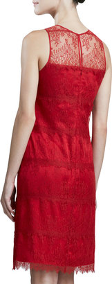Kay Unger New York Illusion Lace Cocktail Dress