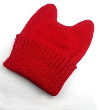 ChicNova Pure Color Knitted Cap with Ox Horns