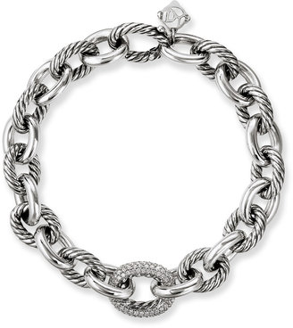 David Yurman Oval Large Link Bracelet with Diamonds