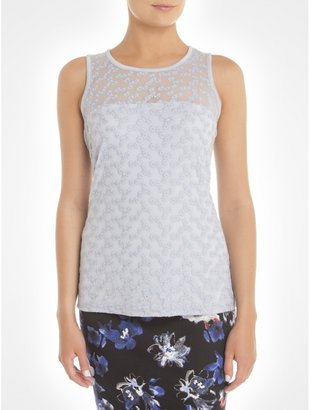 Jacob Floral lace sleeveless T-shirt
