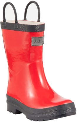 Hatley Contrast Pull-On Wellington Boots, Red/Navy