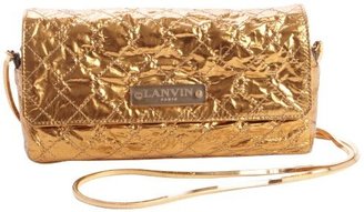 Lanvin gold leather goltone chain strap shoulder bag