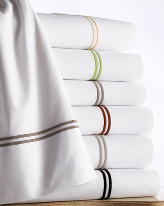 Matouk Two-Line Embroidered No-Iron Percale Sheet Sets