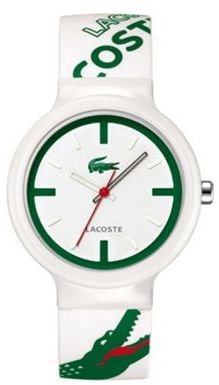 Lacoste Men's white analogue dial rubber strap watch