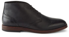 Hudson H by Men's Houghton 2 Leather Desert Chukka Boots Black