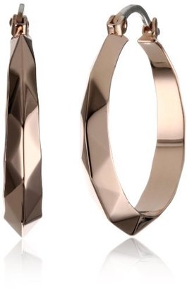 Elizabeth and James Geodisic" 18k Rose Gold-Plated Hoop Earrings
