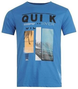 Quiksilver Mens Basic T Logo Printed Front Crew Neck Casual T Shirt