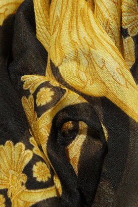 Versace Printed modal and cashmere-blend scarf