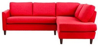 Debenhams Red 'Finn' right-hand facing corner sofa with dark wood feet