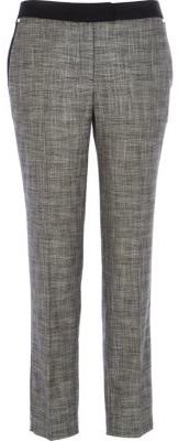 River Island Grey cross hatch print straight trousers