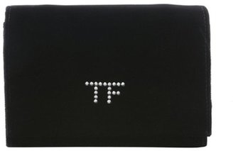 Tom Ford black velvet 'TF' chain shoulder bag