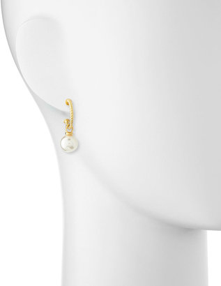Majorica Gold-Plated Hoop & Pearl Drop Earrings