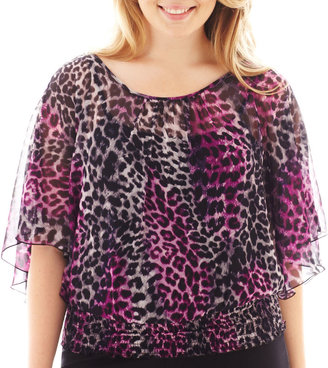 JCPenney BY AND BY by&by Flutter-Sleeve Top - Plus