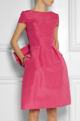 Oscar de la Renta Bow-embellished silk-faille dress