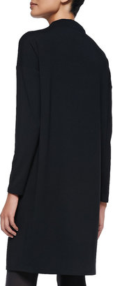Eileen Fisher Funnel-Neck Jersey Dress, Black, Petite