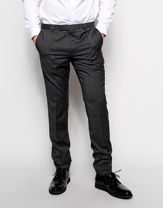 HUGO BOSS by Trousers with Fine Check - Grey