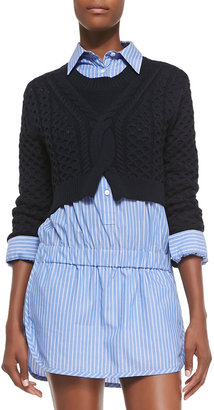 Thakoon Cropped Chunky-Knit Pullover