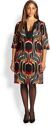 Melissa Masse Melissa Masse, Sizes 14-24 Abstract-Print Dress