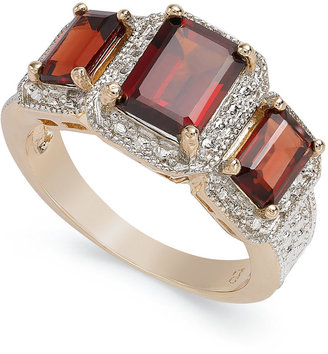 Townsend Victoria 18k Gold over Sterling Silver Garnet (3-1/10 ct. t.w.) and Diamond Accent Ring