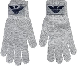 Armani 746 Armani Boys Grey Wool Knitted Gloves