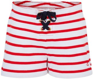 Petit Bateau Red and White Stripe Shorts