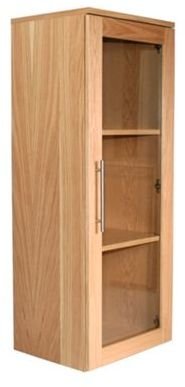 Alphason Oakwood narrow glazed bookcase