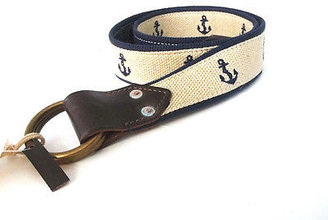 Polo Ralph Lauren Ralph Lauren Rrl Reversible Indigo Aviator / Anchor  Canvas Leather Belt $185+