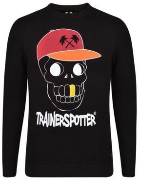 Trainerspotter Mens Gents Skull Cap Sweatshirt Top Sweater Jumper Printed
