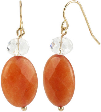 JCPenney MIXIT Mixit™ Gold-Tone Orange Bead Drop Earrings