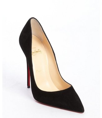 Christian Louboutin black suede pointed toe pumps