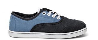 Toms Blue and Black Block Youth Cordones