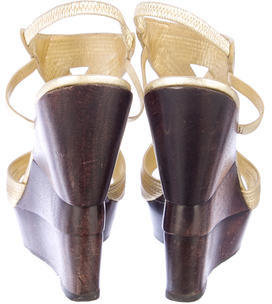 Diane von Furstenberg Leather Wedge Sandals